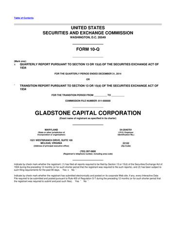 Thumbnail Gladstone Capital Corporation 10-Q Quarterly Report FY 