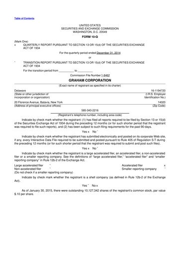 Vorschaubild Graham Corporation
 10-Q Quartalsbericht 2015 