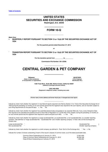 Miniature Central Garden & Pet 10-Q Rapport trimestriel 2015 