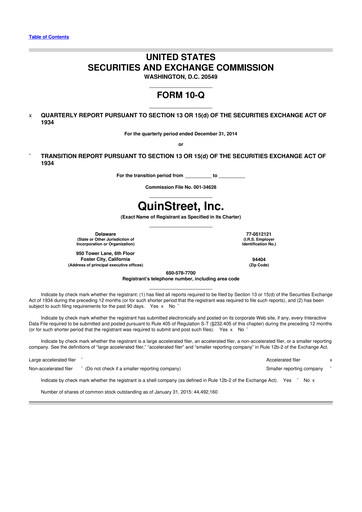 Thumbnail QuinStreet
 10-Q Quarterly Report FY2015 