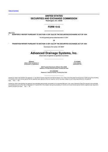 Thumbnail Advanced Drainage Systems
 10-Q Quarterly Report FY2015 