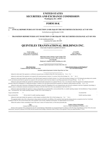 Thumbnail IQVIA 10-K Annual Report 2014