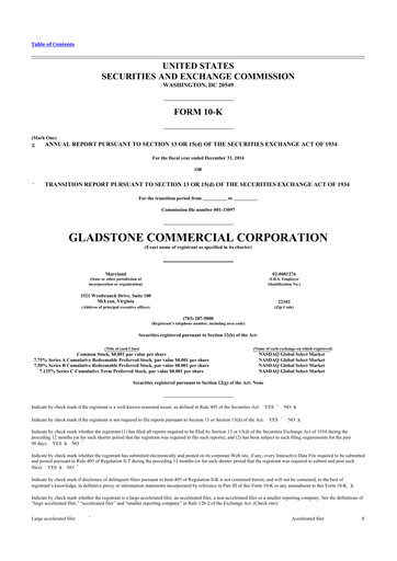 Thumbnail Gladstone Commercial 10-K Annual Report 2014