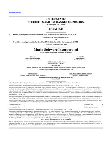 Thumbnail Marin Software 10-K Annual Report 2014
