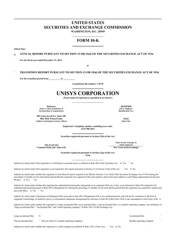Thumbnail Unisys 10-K Annual Report 2014