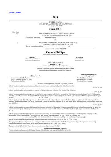Thumbnail ConocoPhillips 10-K Annual Report 2014