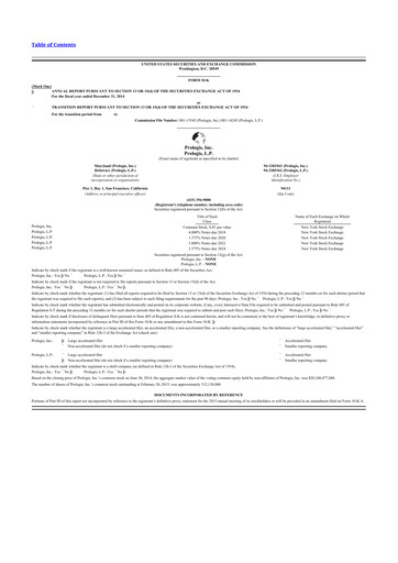 Miniature Prologis 10-K Rapport annuel 2014