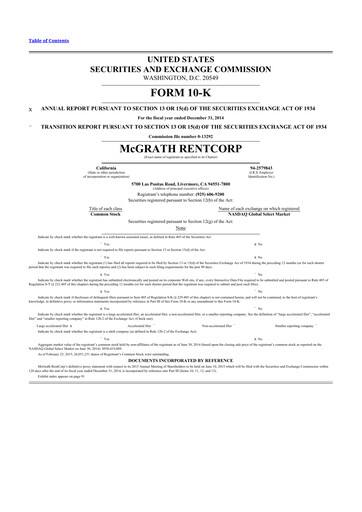 Thumbnail McGrath RentCorp
 10-K Annual Report 2014