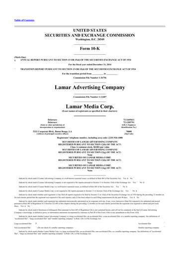 Thumbnail Lamar Advertising 10-K Annual Report 