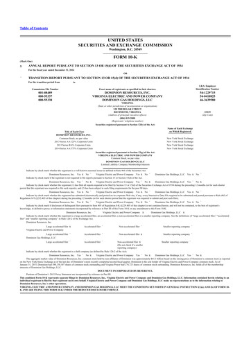 Thumbnail Dominion Energy 10-K Annual Report 