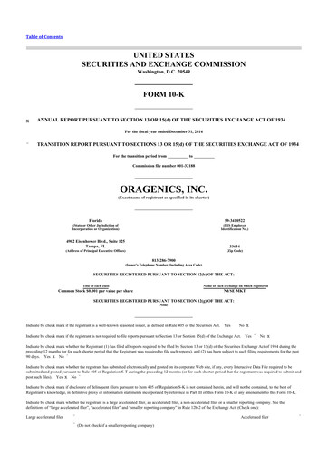 Thumbnail Oragenics 10-K Annual Report 2014