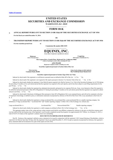 Thumbnail Equinix 10-K Annual Report 2014