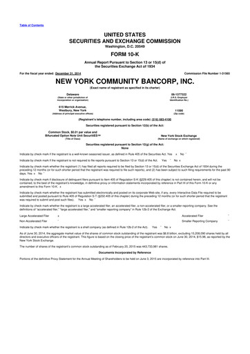 Thumbnail Flagstar Bank 10-K Annual Report 2014