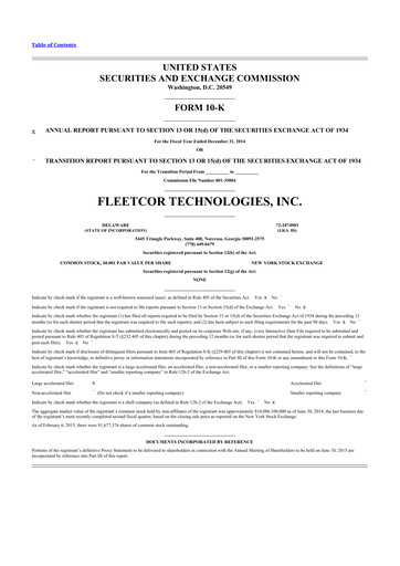 Thumbnail Corpay 10-K Annual Report 2014