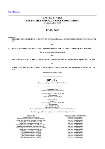Miniature BP 20-F Rapport annuel 