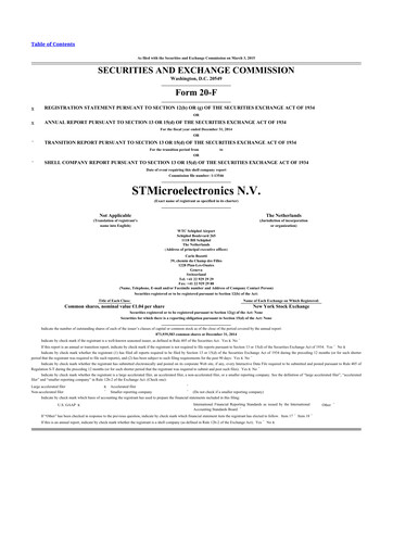 Thumbnail STMicroelectronics 20-F Annual Report 2014