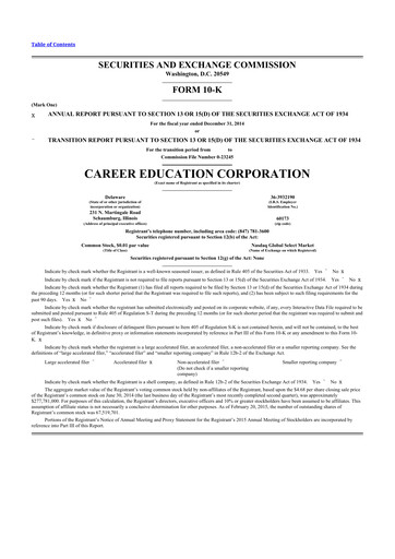 Thumbnail Perdoceo Education 10-K Annual Report 2014