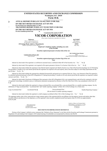 Vorschaubild Vicor
 10-K Jahresbericht 2014