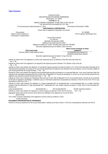 Thumbnail CNB Financial Corp 10-K Annual Report 2014