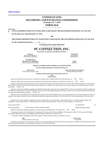 Miniature PC Connection
 10-K Rapport annuel 2014