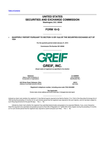 Thumbnail Greif 10-Q Quarterly Report FY2015 