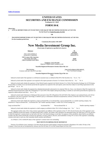 Thumbnail Gannett 10-K Annual Report 2014