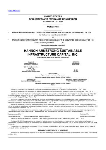 Thumbnail HASI (HA Sustainable Infrastructure Capita) 10-K Annual Report 2014