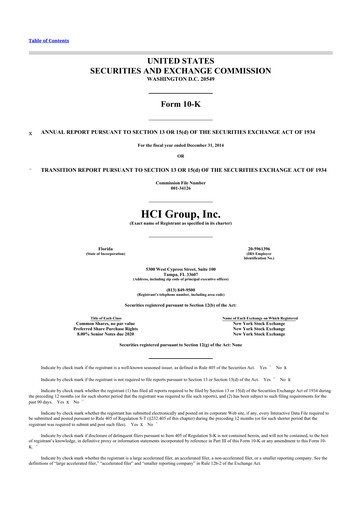 Miniature HCI Group
 10-K Rapport annuel 2014