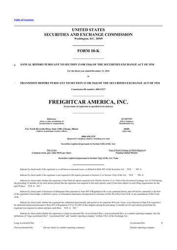 Thumbnail FreightCar America
 10-K Annual Report 2014