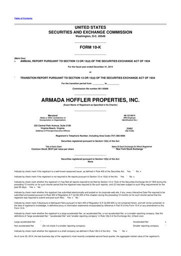 Thumbnail Armada Hoffler Properties
 10-K Annual Report 2014