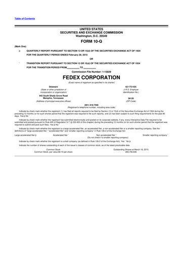 Thumbnail FedEx 10-Q Quarterly Report FY2015 