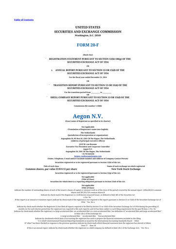 Thumbnail AEGON
 20-F Annual Report 