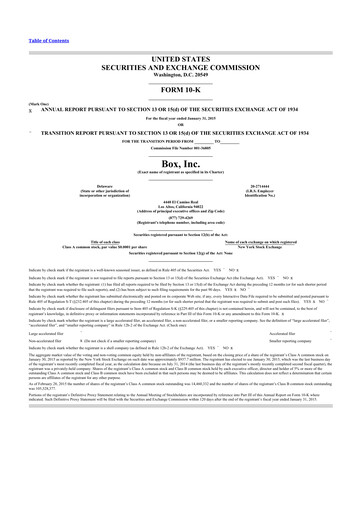 Miniature Box, Inc. 10-K Rapport annuel 