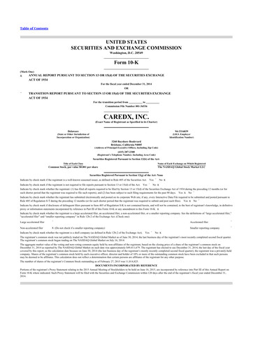 Thumbnail CareDx 10-K Annual Report 2014