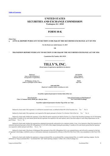 Thumbnail Tillys
 10-K Annual Report 2014