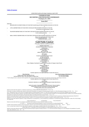 Thumbnail Gold Fields
 20-F Annual Report 2014