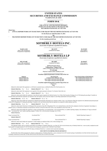 Thumbnail Sotherly Hotels 10-K Annual Report 