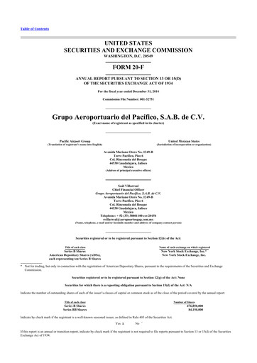 Thumbnail Grupo Aeroportuario del Pacífico
 20-F Annual Report 
