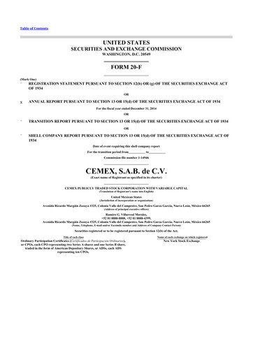 Vorschaubild Cemex 20-F Jahresbericht 