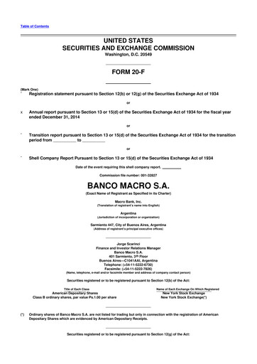 Thumbnail Banco Macro
 20-F Annual Report 