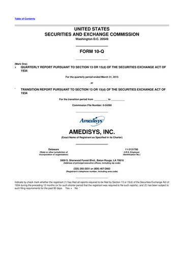 Thumbnail Amedisys 10-Q Quarterly Report FY2015 