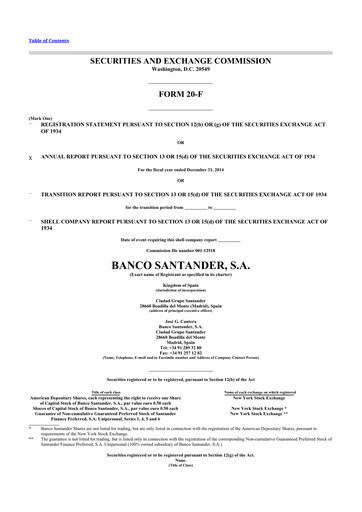 Vorschaubild Santander 20-F Jahresbericht 