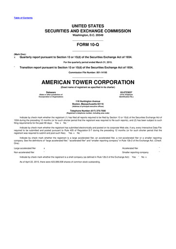 Thumbnail American Tower 10-Q Quarterly Report FY2015 