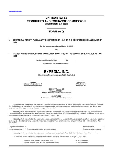 Vorschaubild Expedia Group 10-Q Quartalsbericht 2015 