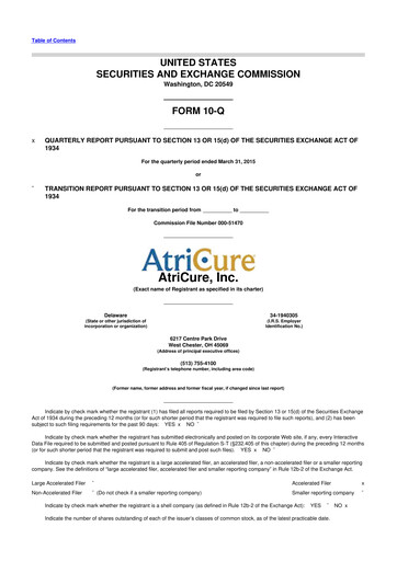 Thumbnail AtriCure 10-Q Quarterly Report FY2015 