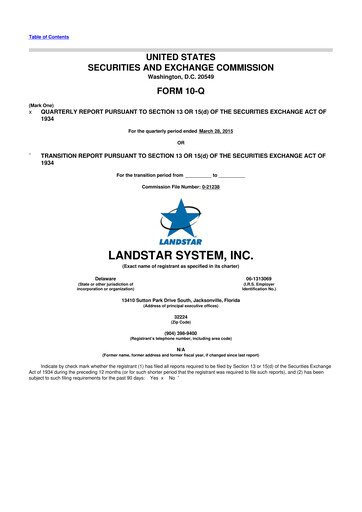 Thumbnail Landstar System
 10-Q Quarterly Report FY2015 