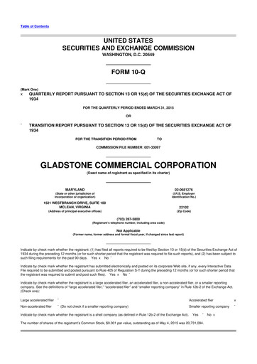 Thumbnail Gladstone Commercial 10-Q Quarterly Report FY2015 
