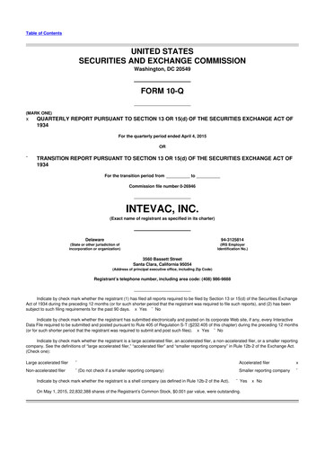 Thumbnail Intevac
 10-Q Quarterly Report FY2015 