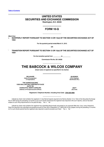 Vorschaubild BWX Technologies
 10-Q Quartalsbericht 2015 