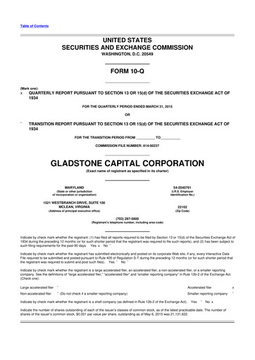Thumbnail Gladstone Capital Corporation 10-Q Quarterly Report FY 